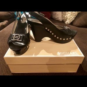 Michael Kors black studded heels size 7